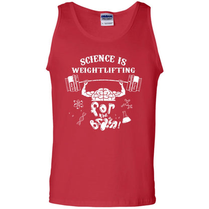 Science Is Weightlifting For The Brain Shirt Red