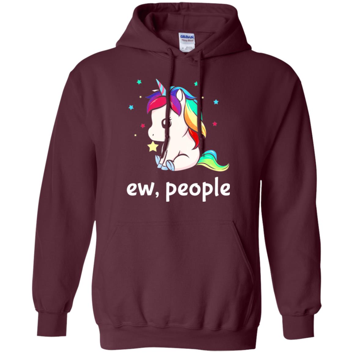 Unicorn Lover T-shirt Ew People T-shirt Maroon