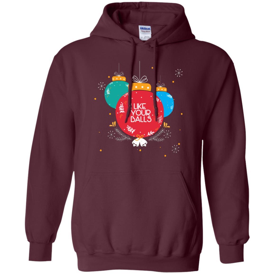 Christmas T-shirt I Like Your Balls Maroon