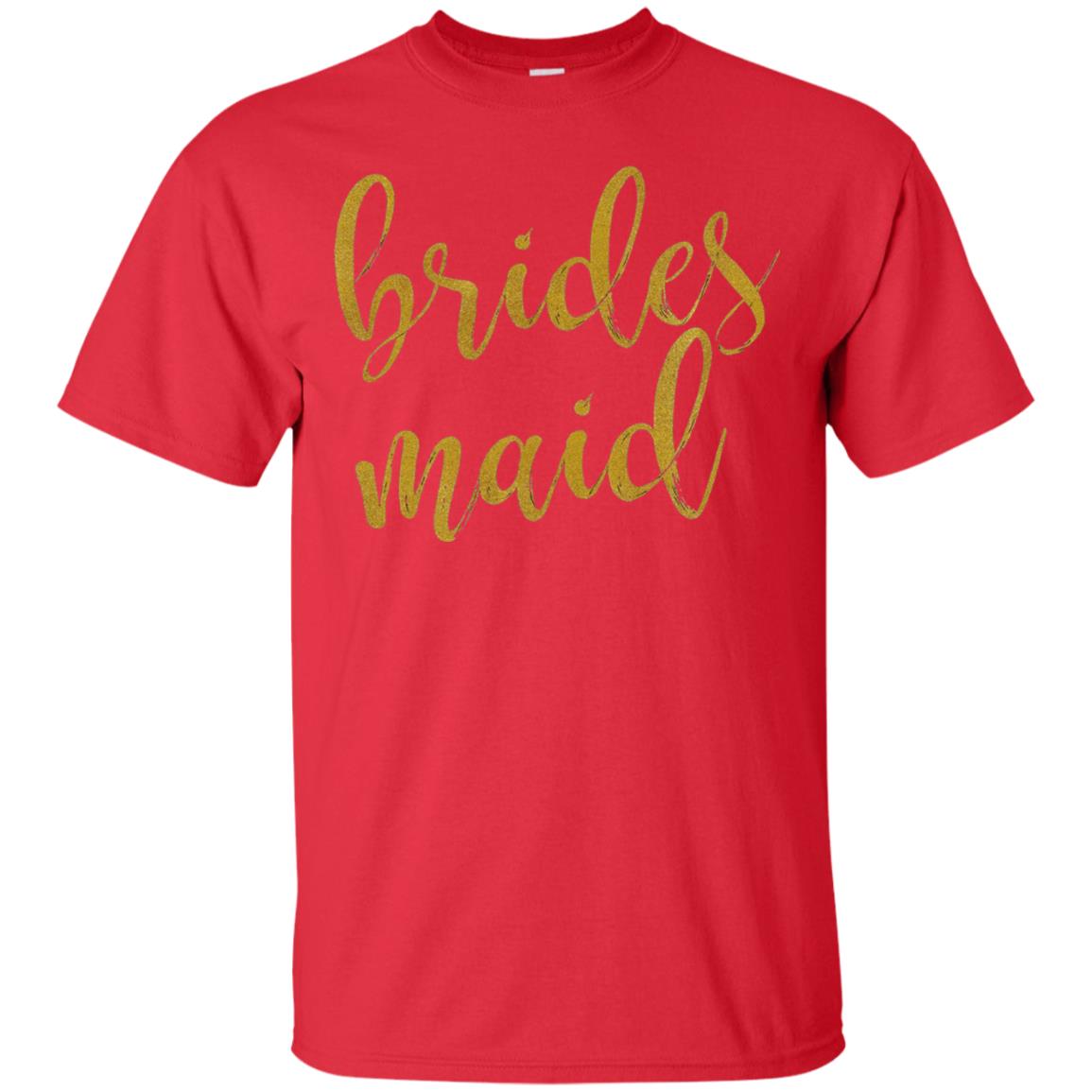 Bridesmaid Gold Glitter Bridal Shower T-shirt Red
