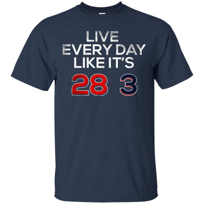 Patriotic Americans T-shirt Live Every Day Like It_s 28-3 Navy