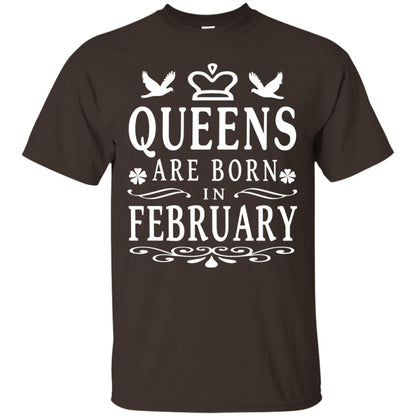 Birthday T-shirt Queens Are Born In February Dark Chocolate