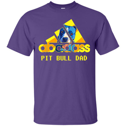 Abadass Pit Bull Dad Daddy Loves Pitbull Shirt Purple