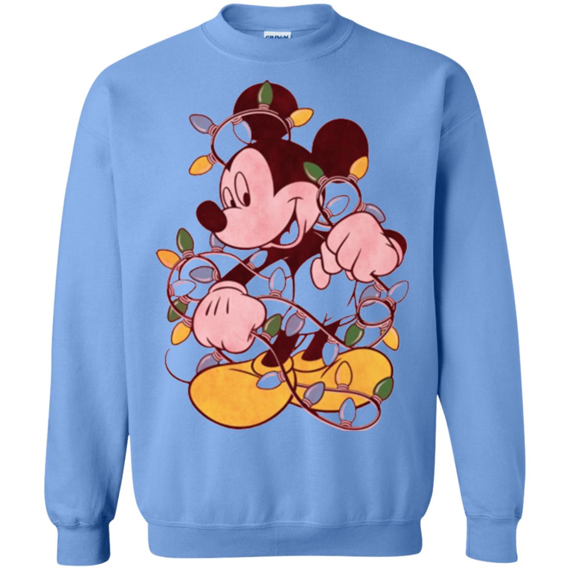 Christmas Lights T-shirt Disney Mickey Mouse Carolina Blue
