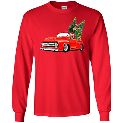 Christmas Tree And Sloths On Car X-mas Gift Shirt Red