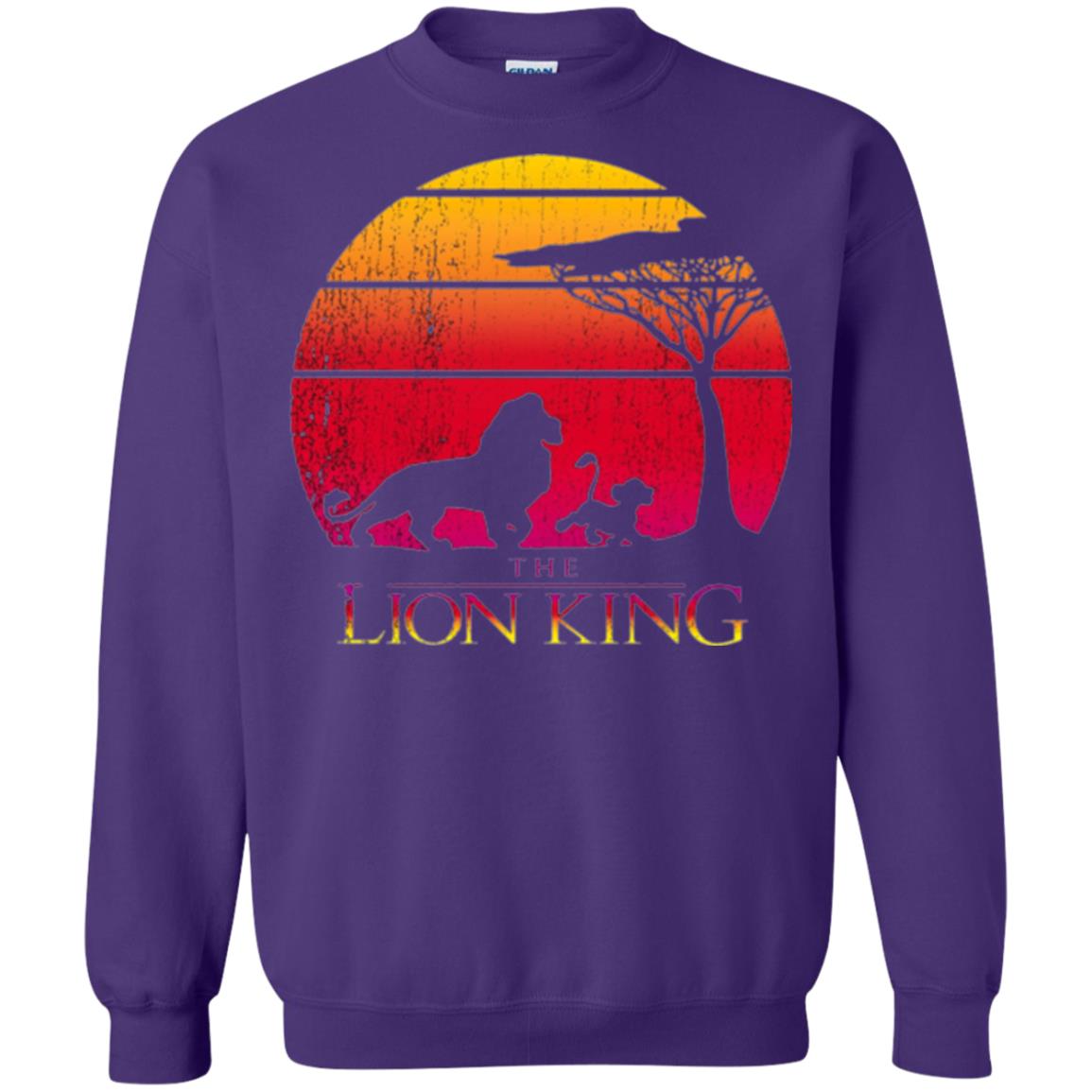 Cartoon T-shirt Lion King Vintage Sunset Purple