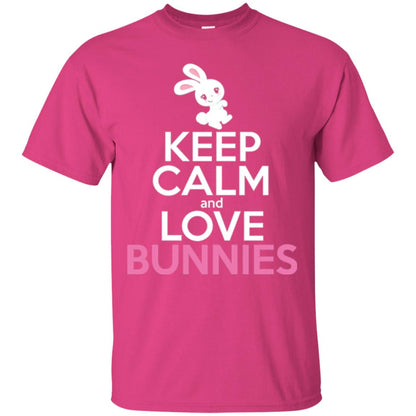 Bunny T-shirt Keep Calm And Love Bunnies Heliconia