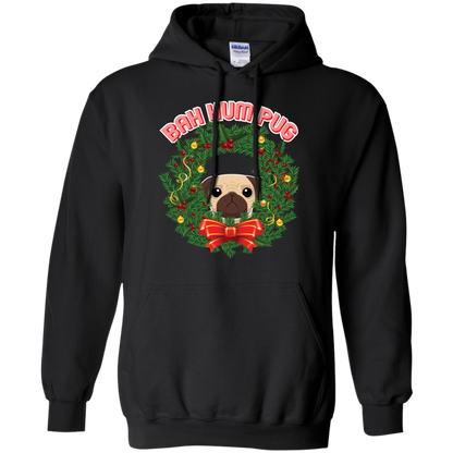 Christmas T-Shirt Bah Hum Pug Black