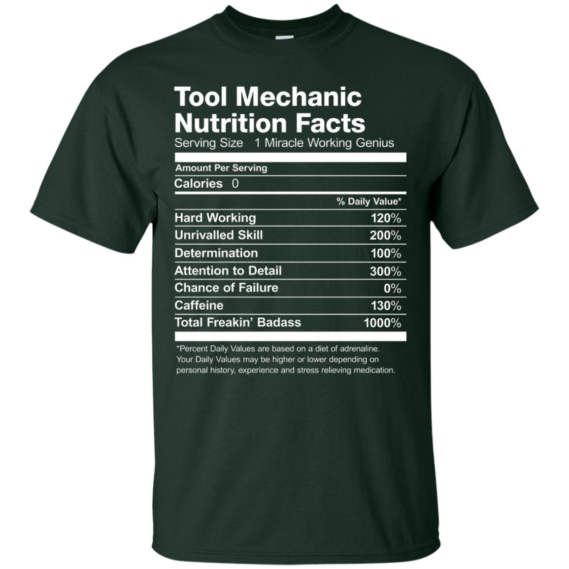 Tool Mechanic Uniform Funny T-shirt Forest Green