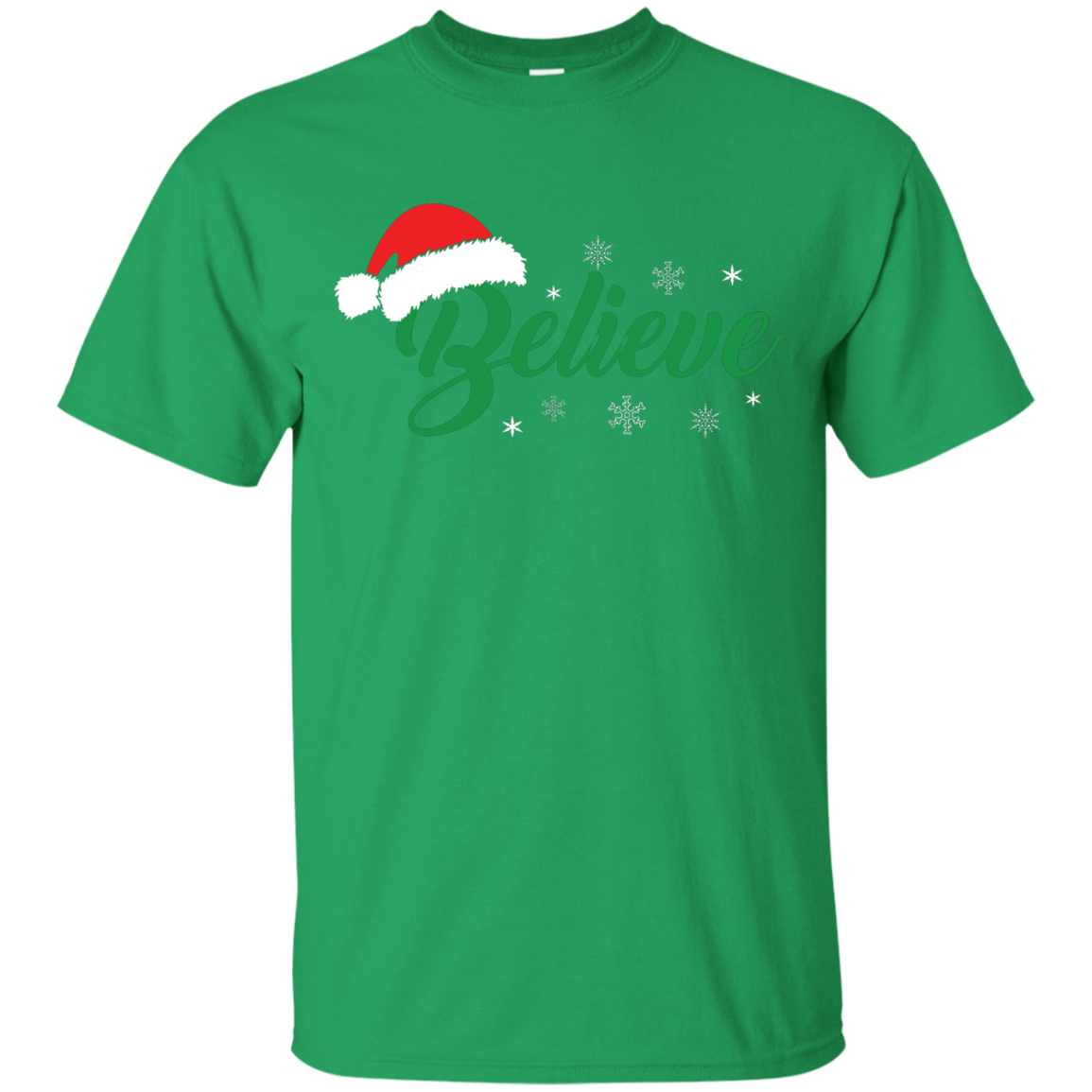 Christmas T-Shirt Believe In Santa Irish Green