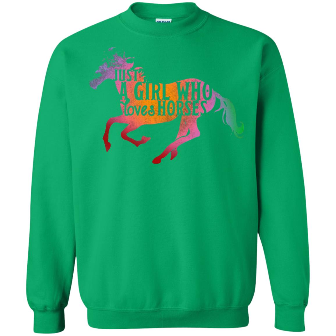 Just A Girl Who Loves Horses Equestrian T-shirt Irish Green