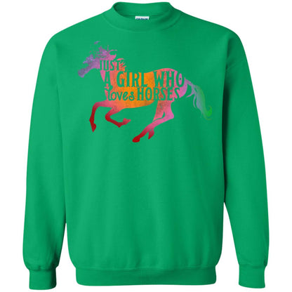 Just A Girl Who Loves Horses Equestrian T-shirt Irish Green