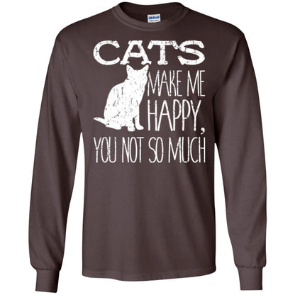 Cat Lover T-shirt Cats Make Me Happy You Not So Much Dark Chocolate