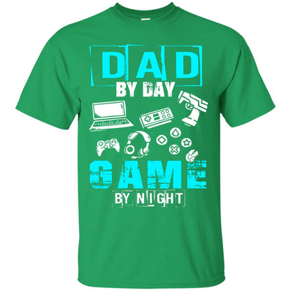 Dad By Day Gamer By Night Gamer T-shirt Irish Green