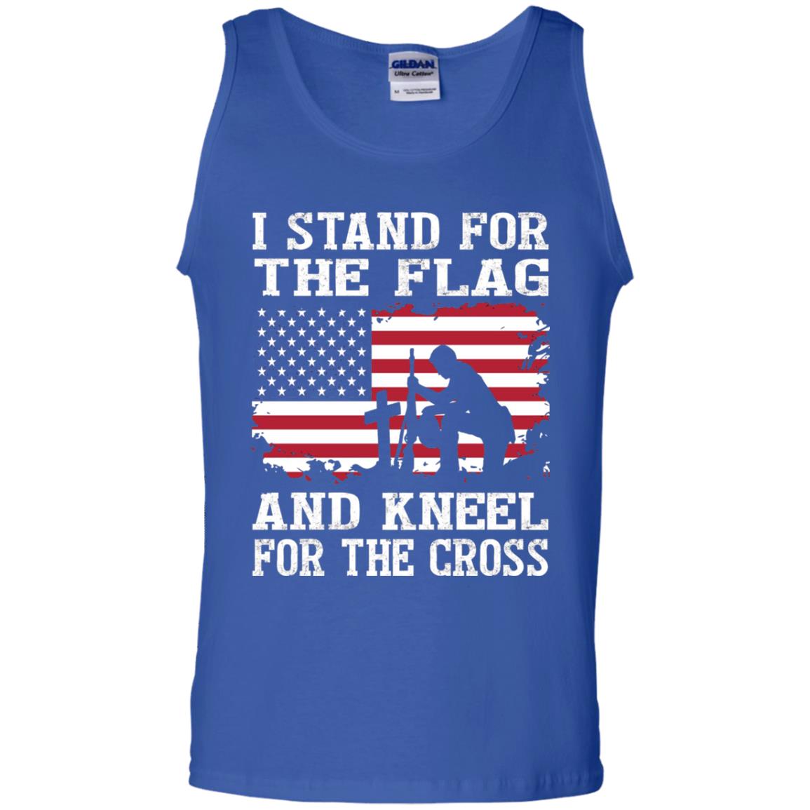 I Stand For The Flag And Kneel For The Cross Military T-shirt Royal