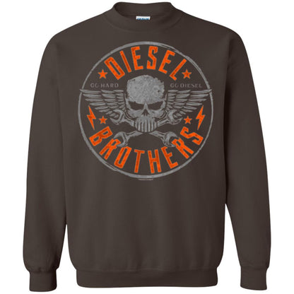Skull Cross Wrench T-shirt Diesel Brothers Go Hard Go Diesel Dark Chocolate