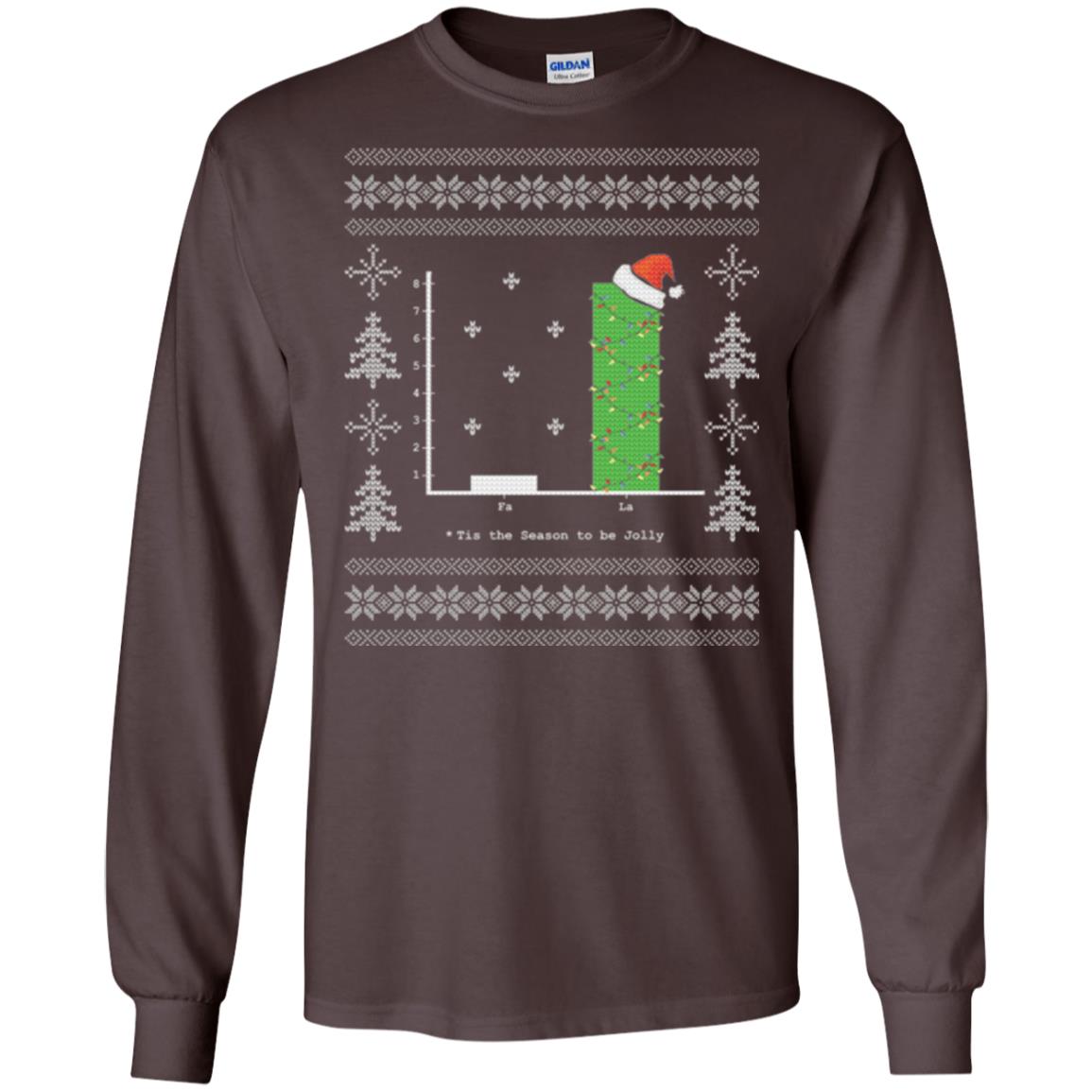 Christmas T-shirt Carol Bar Graph Dark Chocolate