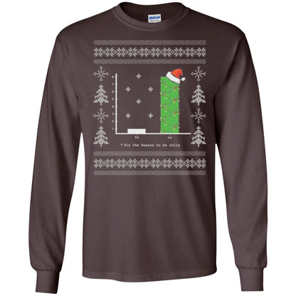 Christmas T-shirt Carol Bar Graph Dark Chocolate