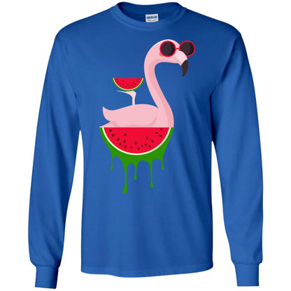 Watermelon Flamingo Funny Summer Melon Fruit Shirt Royal