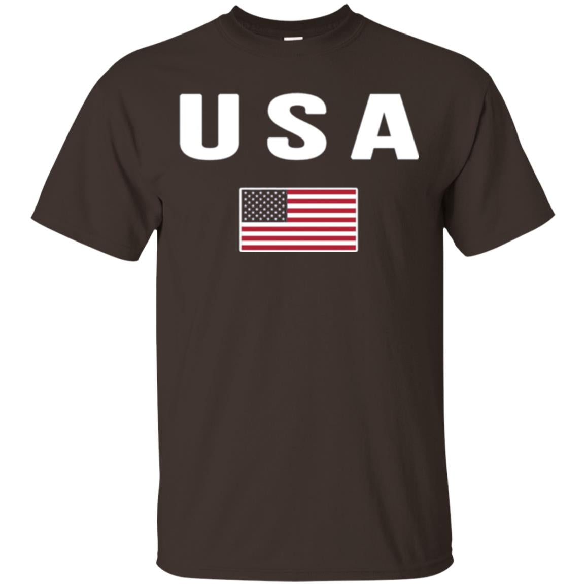 American Flag Us America United States T-shirt Dark Chocolate
