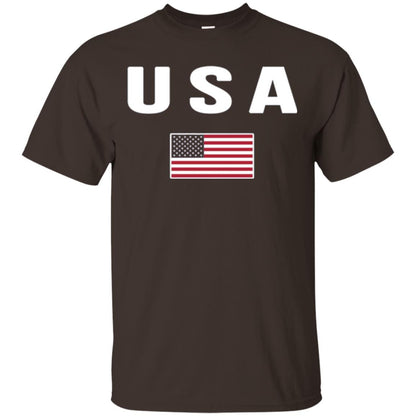 American Flag Us America United States T-shirt Dark Chocolate