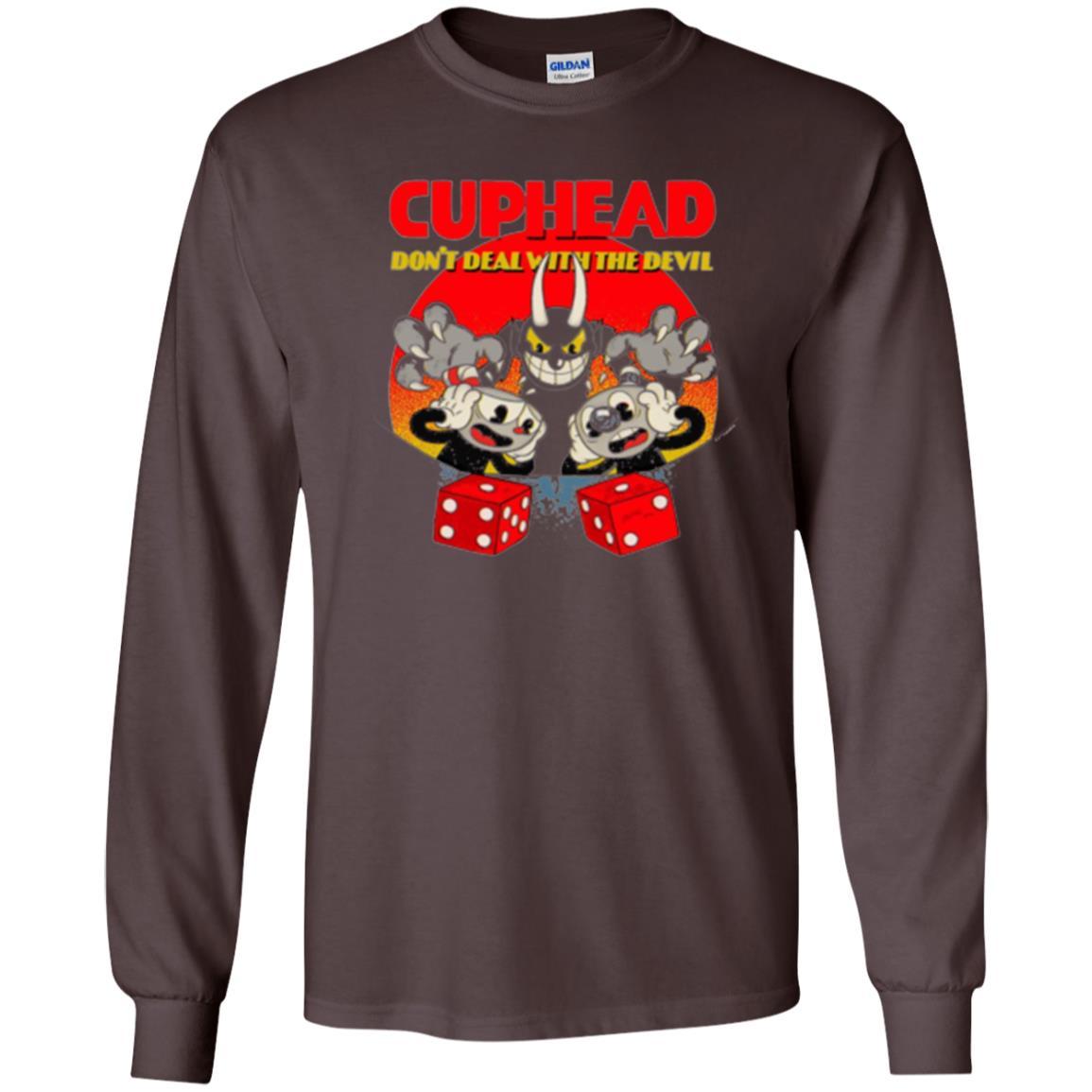 Cuphead And Mugman Devil_s Dice Video Game Graphic T-shirt Dark Chocolate