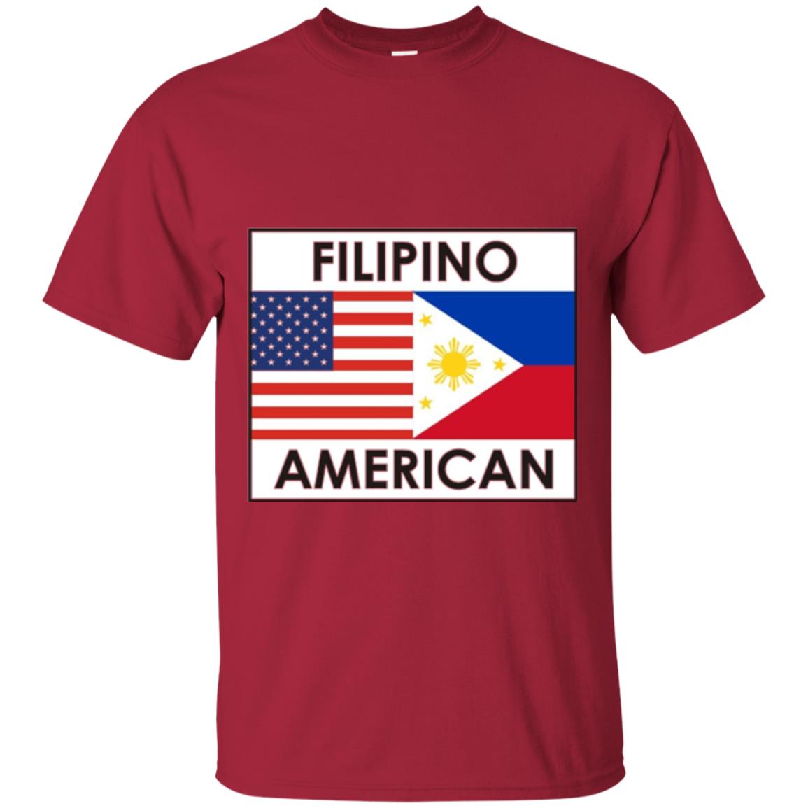 Filipino American T-shirt Philippines Usa Flags Cardinal