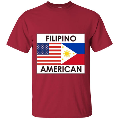 Filipino American T-shirt Philippines Usa Flags Cardinal