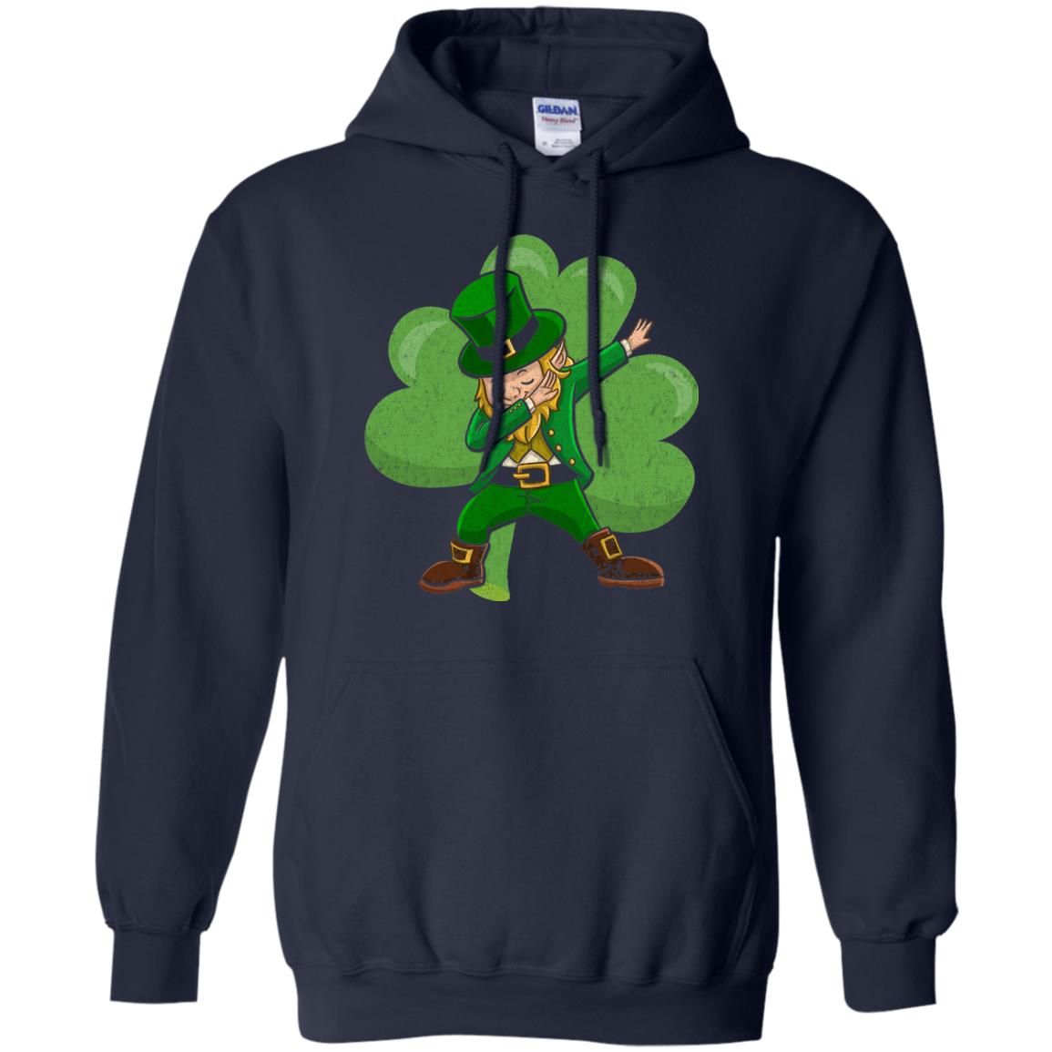 Funny Dabbing Leprechaun Shirt St Patricks Day T-shirt Navy