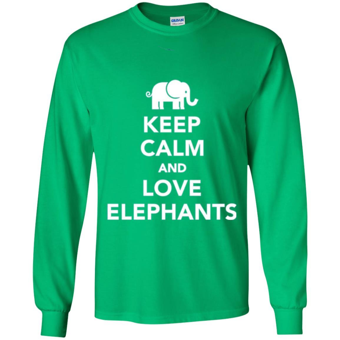 Elephant Lover T-shirt Keep Calm And Love Elephants T-shirt Irish Green