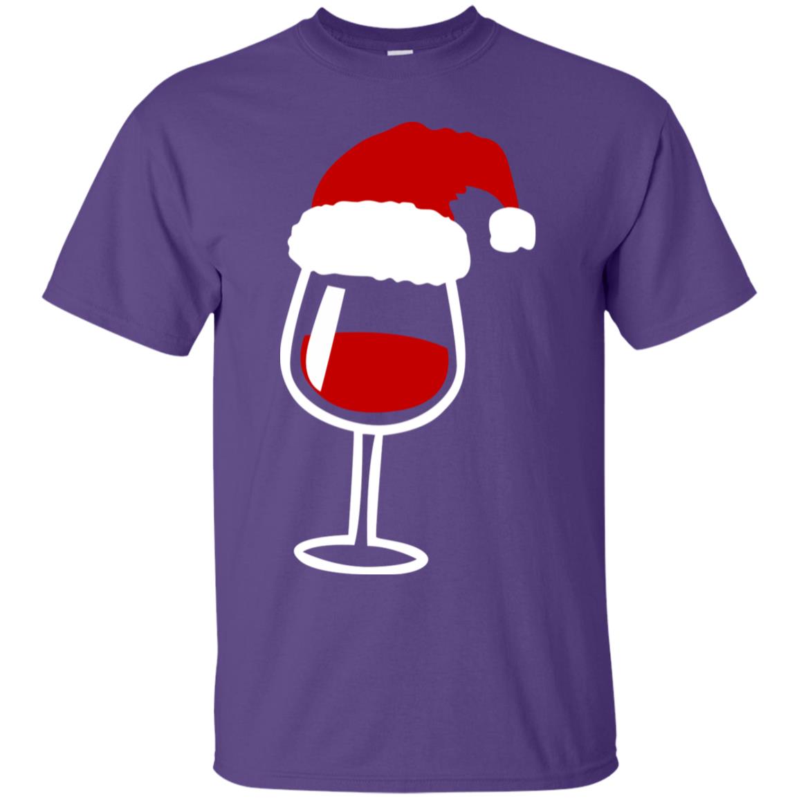 Twinkle Red Wine Glass Santa Hat X-mas Gift Shirt Purple