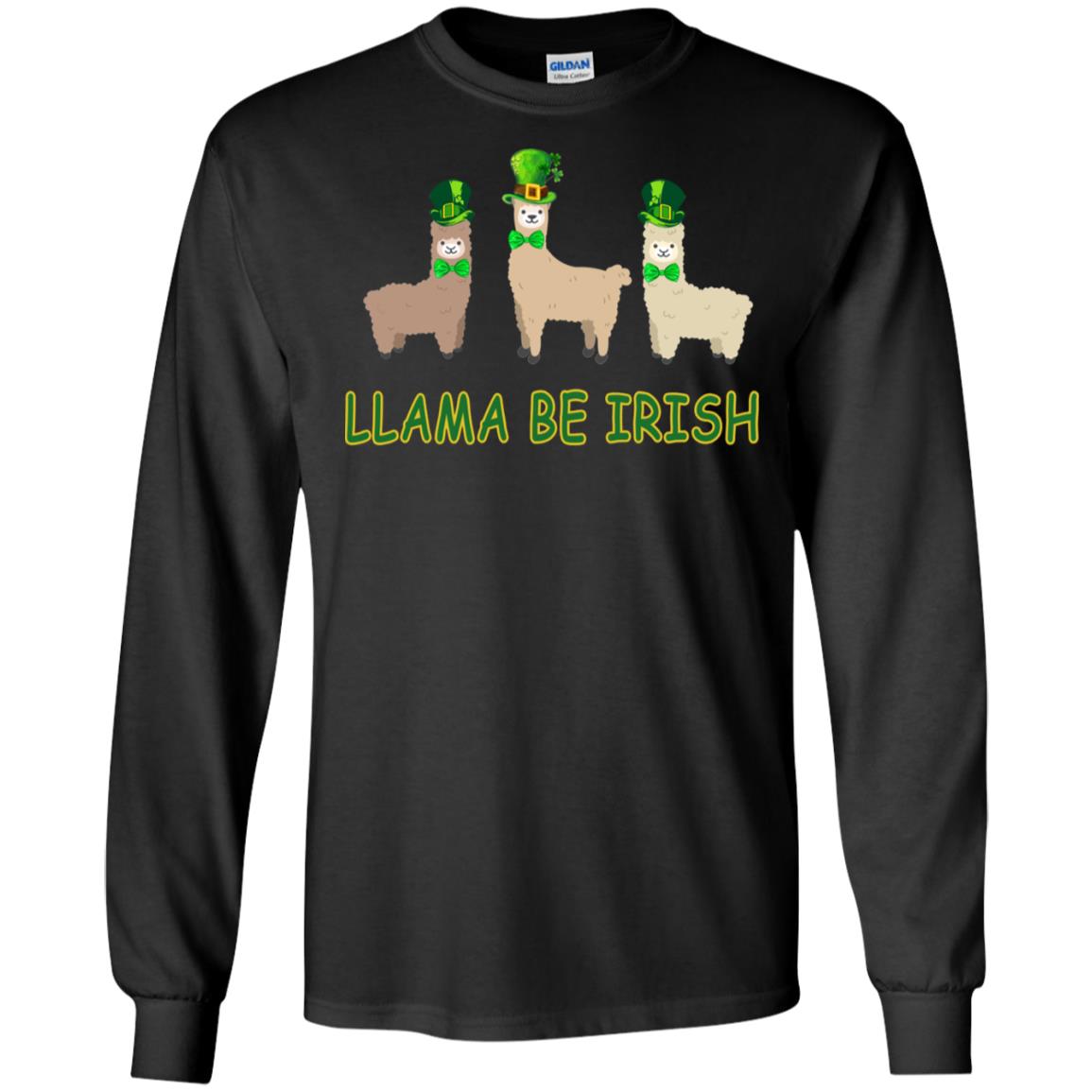Llama Be Irish Ireland Gift Shirt Black