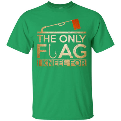 Ice Fishing T-shirt The Only Flag I Kneel For Irish Green