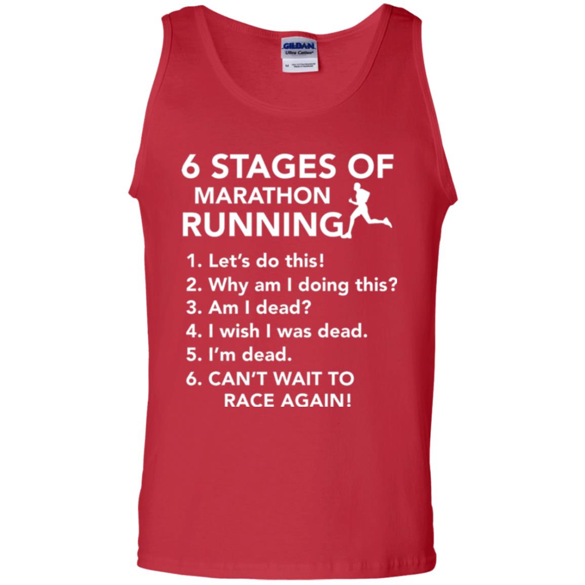 Runner T-shirt 6 Stages Of Marathon Running Red