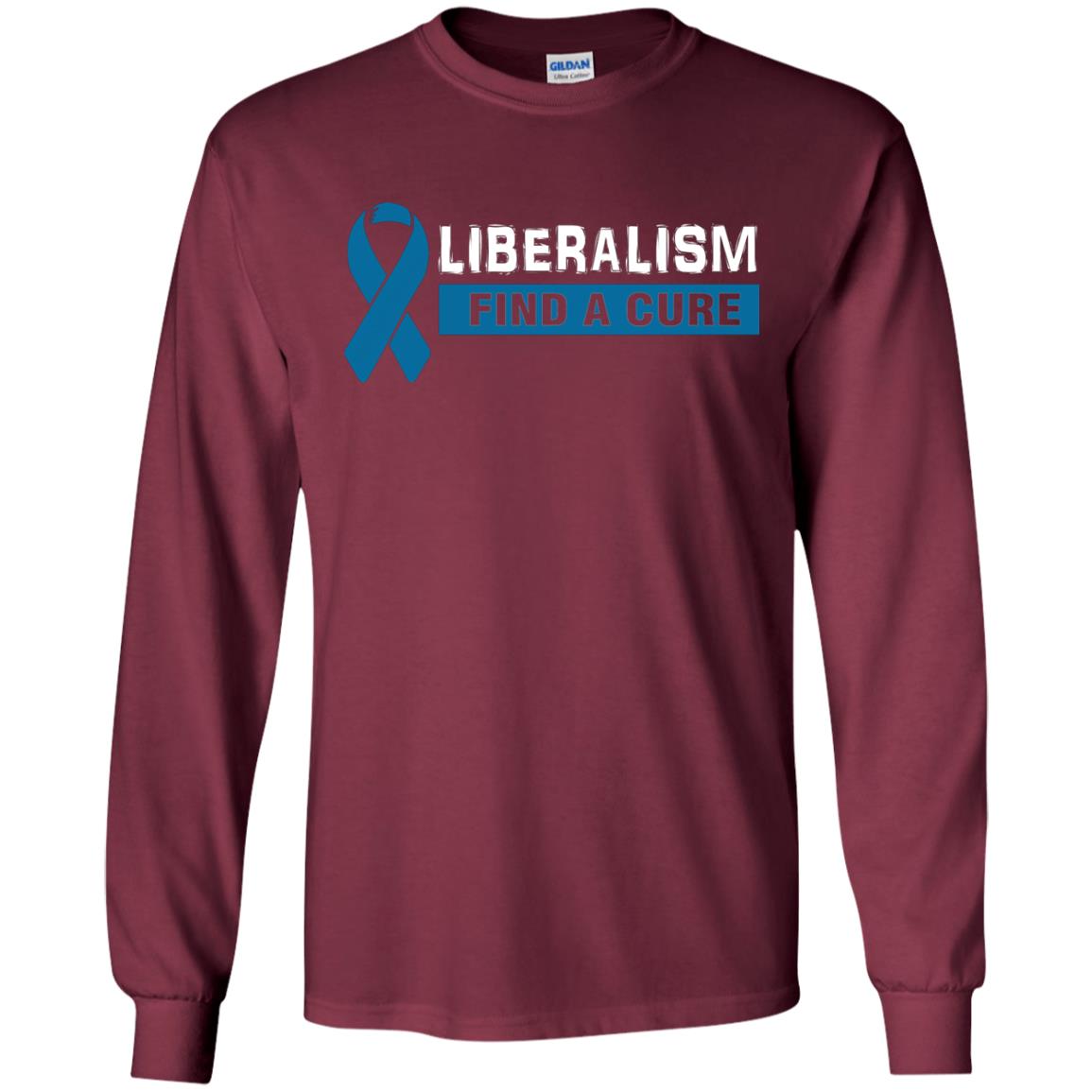 Liberalism Find A Cure Shirt Maroon
