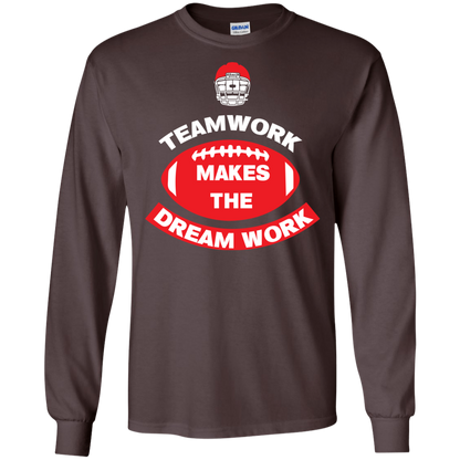 Football T-shirt TeamWork Makes The Dreamwork Dark Chocolate