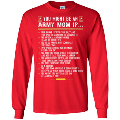 Veteran T-shirt You Might Be An Army Mom If Red