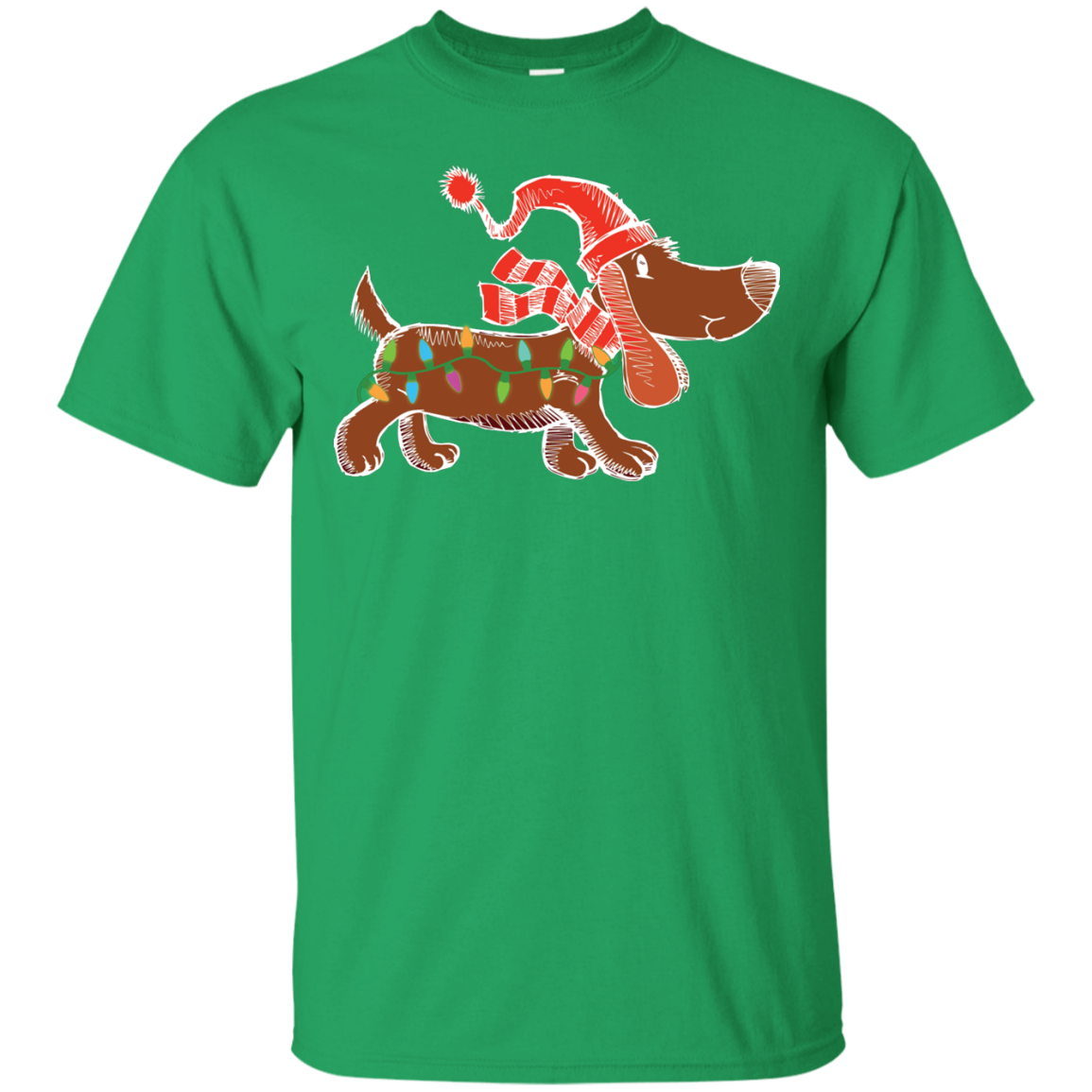 Dog Lover T-Shirt Christmas Lights Labrador Retriever Dog Lover Irish Green