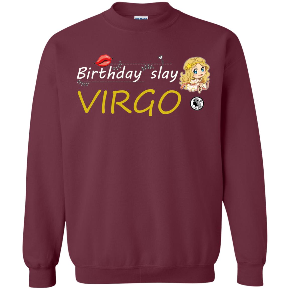 Cute Virgo Girl Birthday Lip Slay T-shirt Maroon