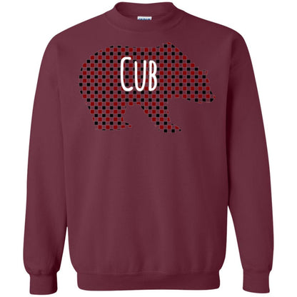 Family Christmas T-shirt Red Plaid Cub Bear Maroon