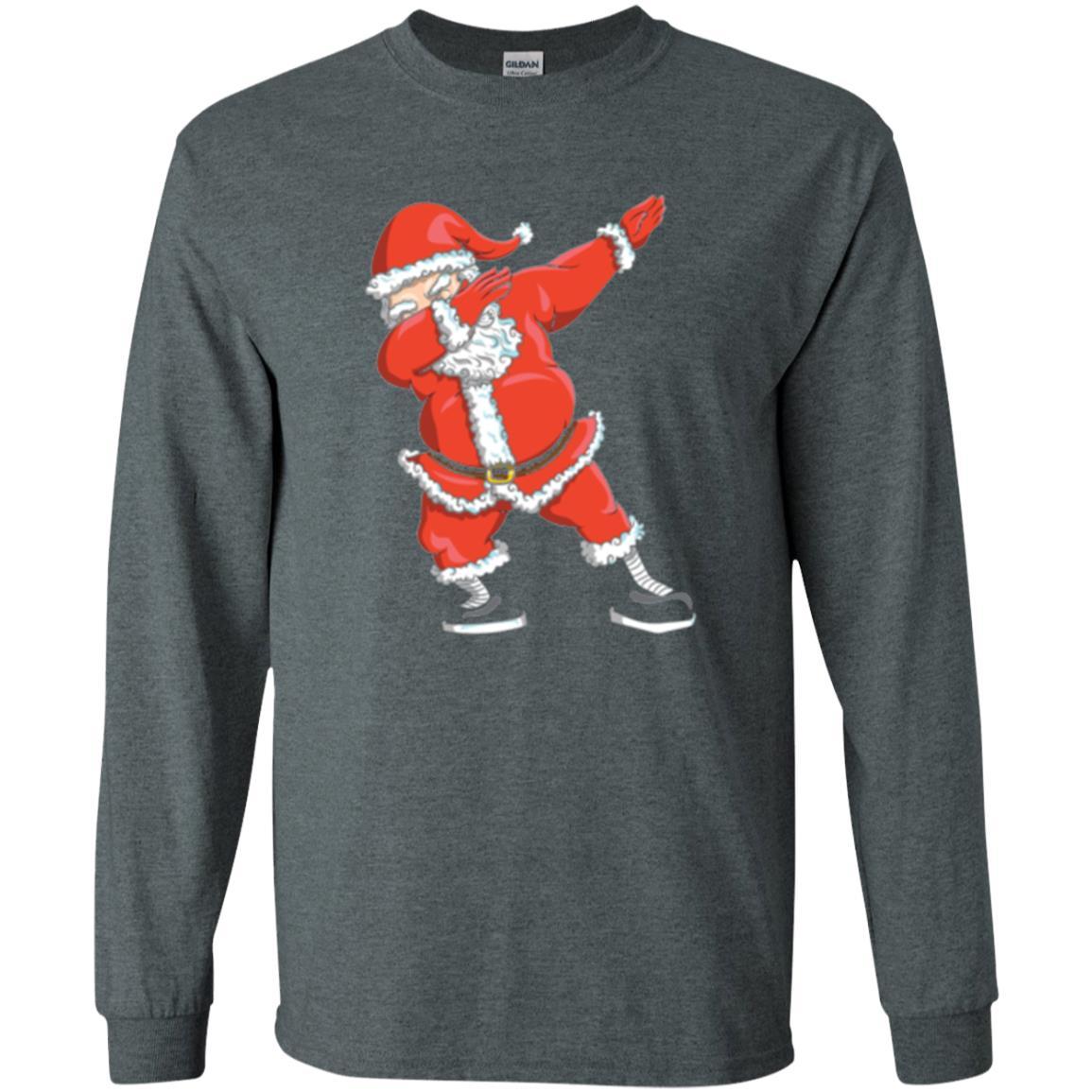Christmas T-shirt Dabbing Santa Claus T-shirt Dark Heather