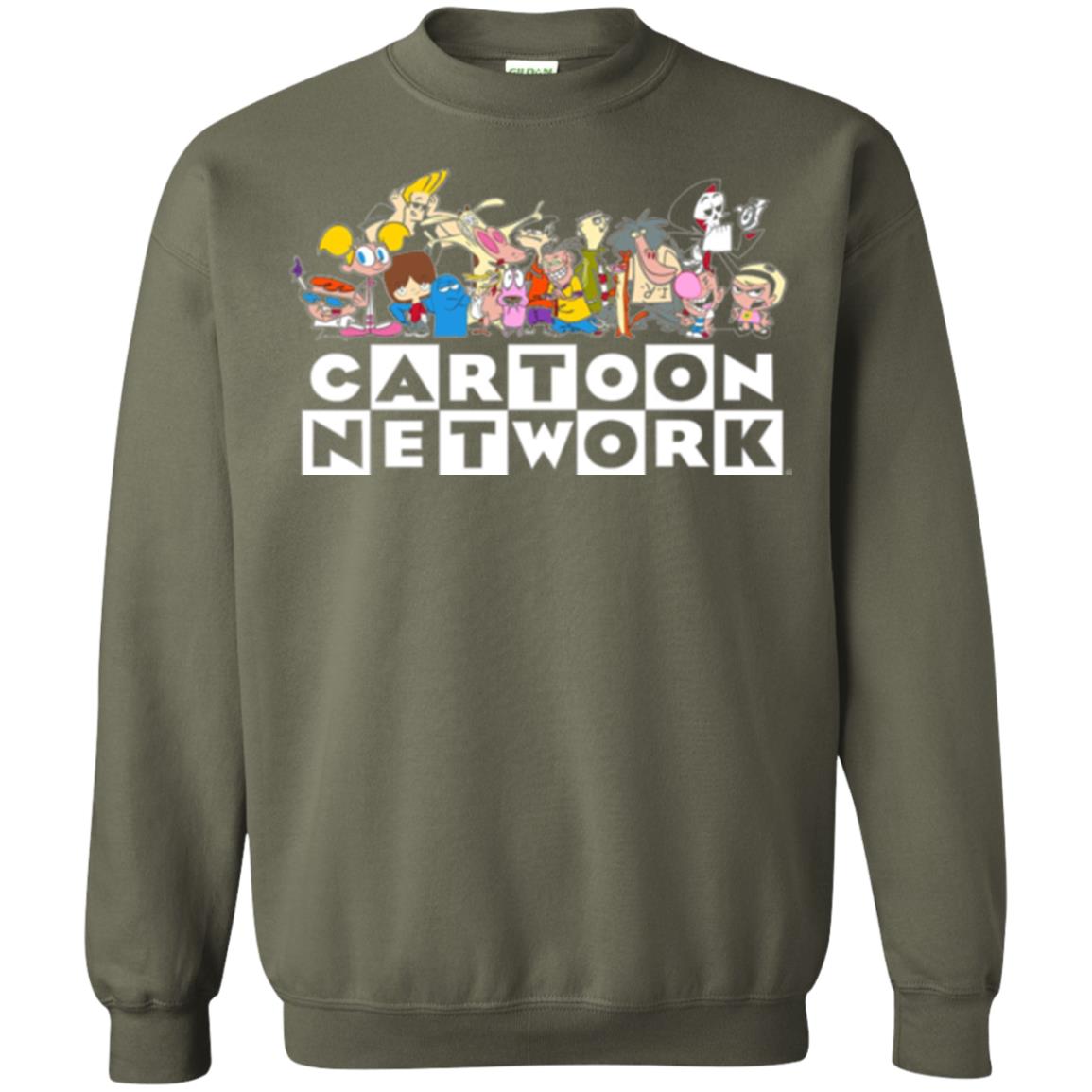 Cartoon T-shirt Classic Character Feature Military Green