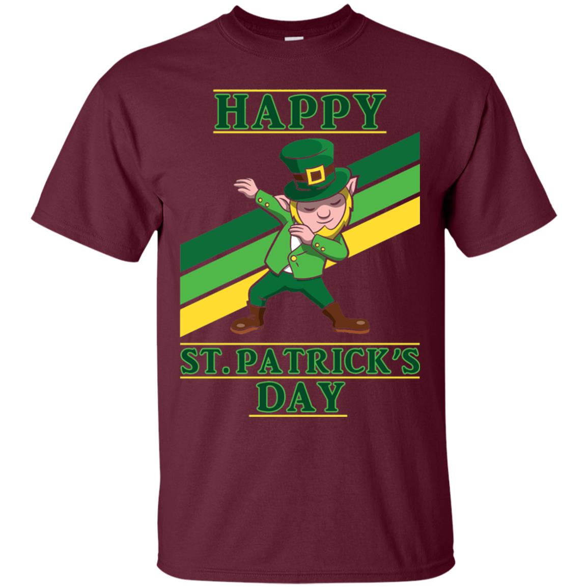 Dabbing Leprechaun Saint Patrick_s Day T-shirt Maroon