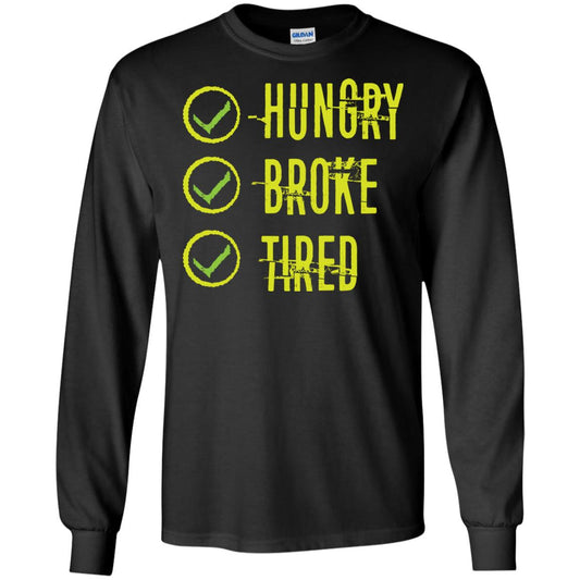 Hungry Broke Tired Check Mark T-shirt Black