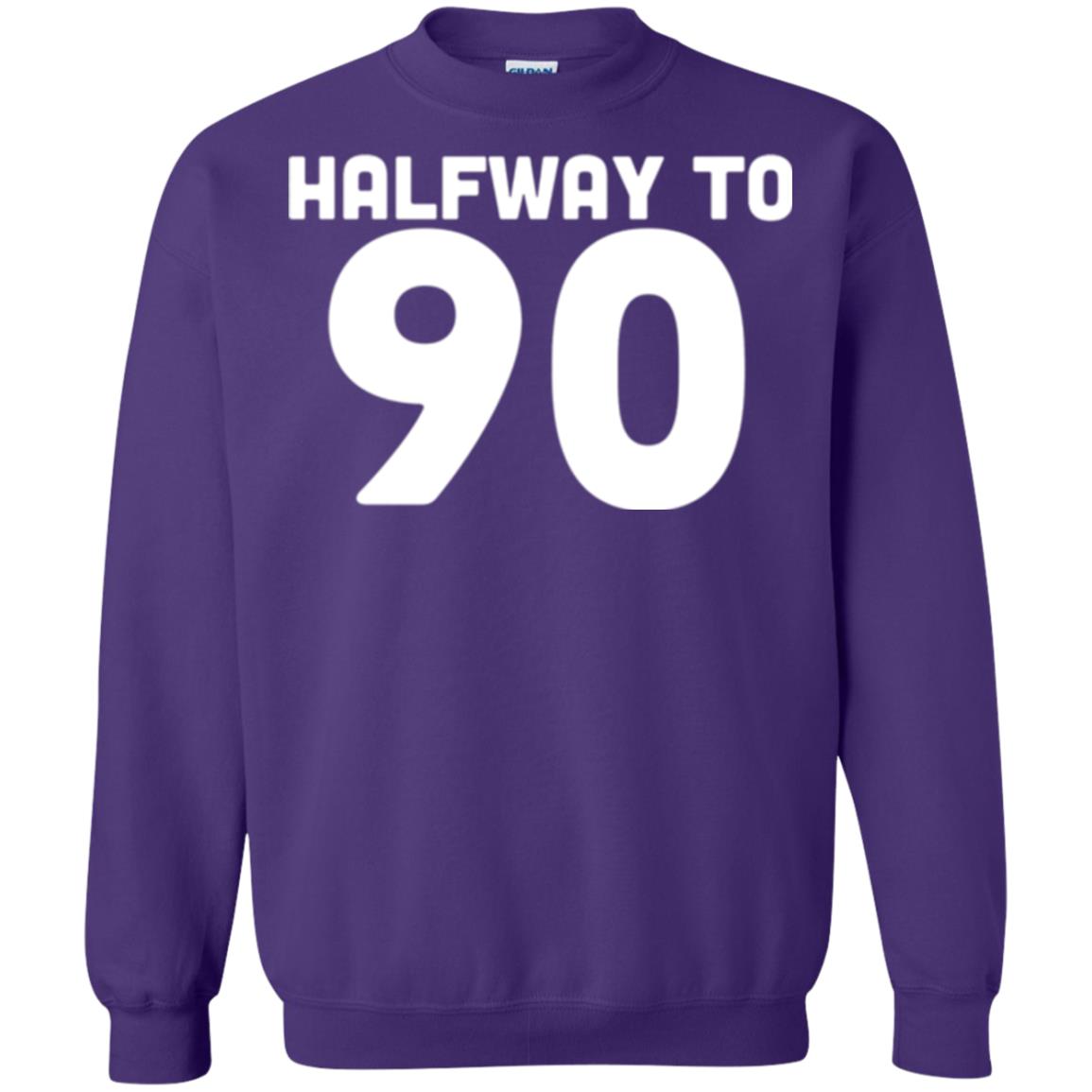Funny 45th Birthday Funny T-shirt Halfway To 90 Purple