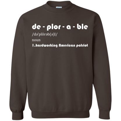 Patriot T-shirt De-plor-a-ble Definition Dark Chocolate