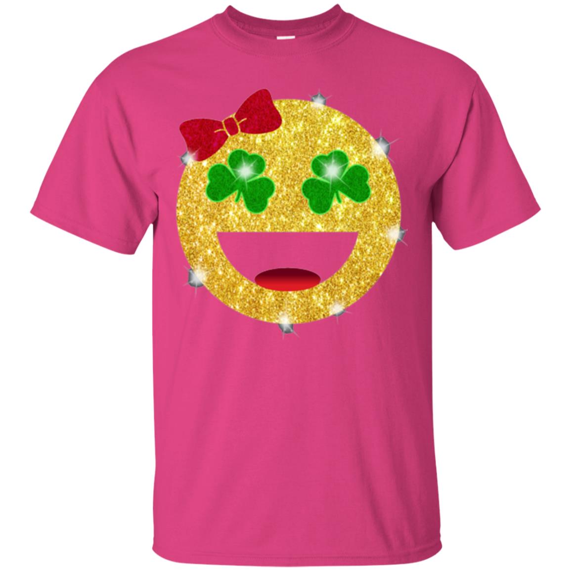 Happy Gold Blink Emoji Saint Patrick's Day T-shirt Heliconia