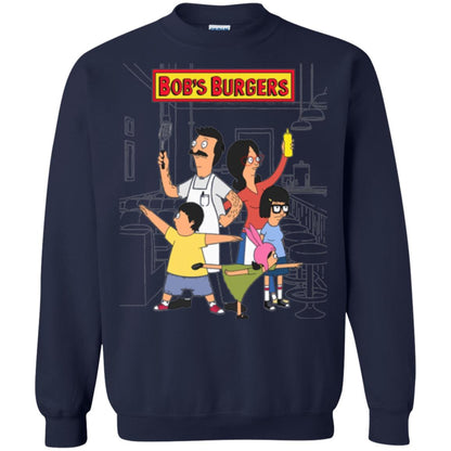 Family Group Hero Pose T-shirt Bob_s Burgers Navy