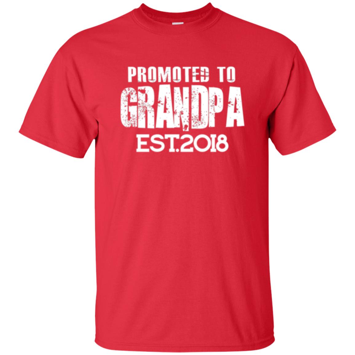 Papa T-shirt Promoted To Grandpa Est 2018 T-shirt Red