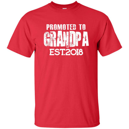 Papa T-shirt Promoted To Grandpa Est 2018 T-shirt Red